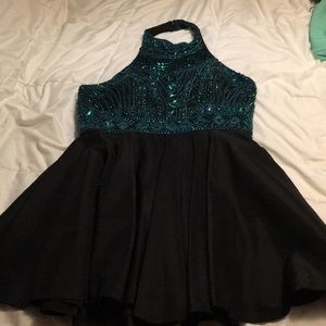Black and turquoise homecoming dress